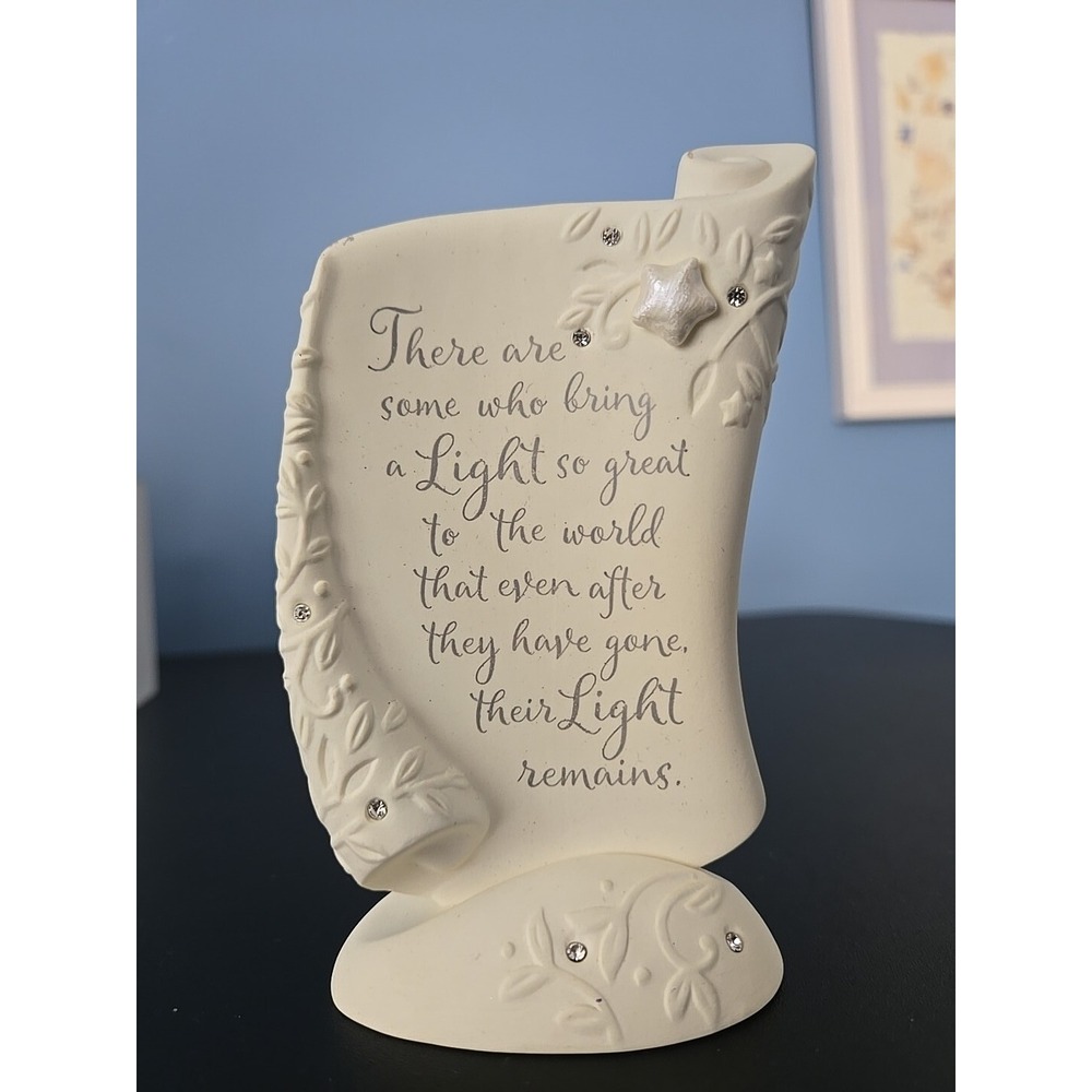 Foundations Bereavement Scroll Shaped‎ Plaque Porcelain Figurine 4056774